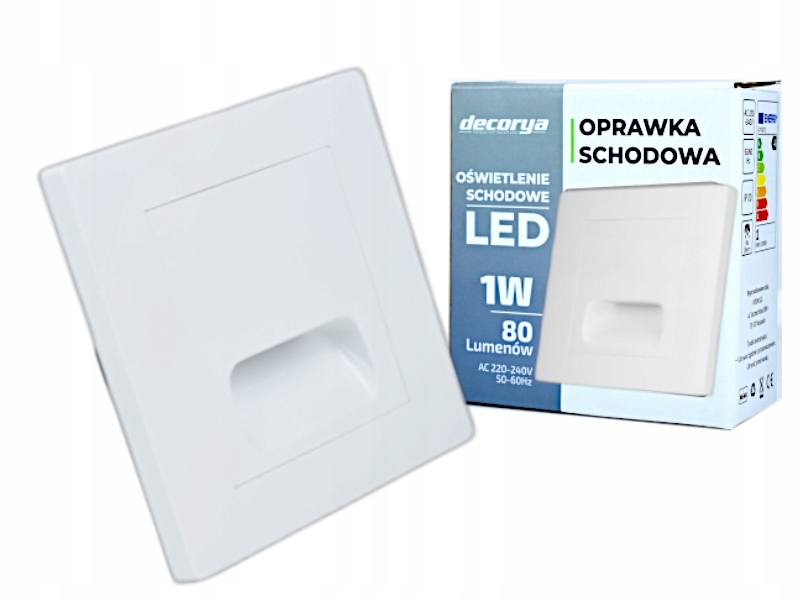 

Lampka na Schody Led 230v Biała Montaż do Puszki