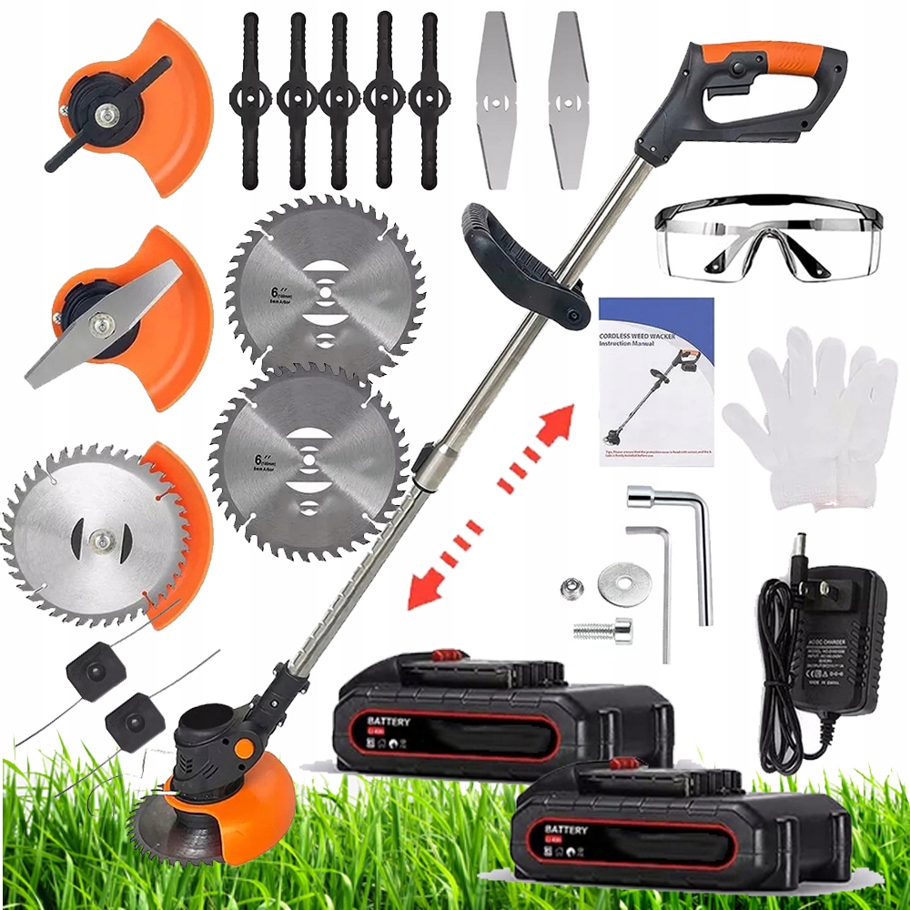 Podkaszarka Akumulatorowa Kosa Ogrodowa Wykaszarka Do Trawy 2XAKU Zestaw