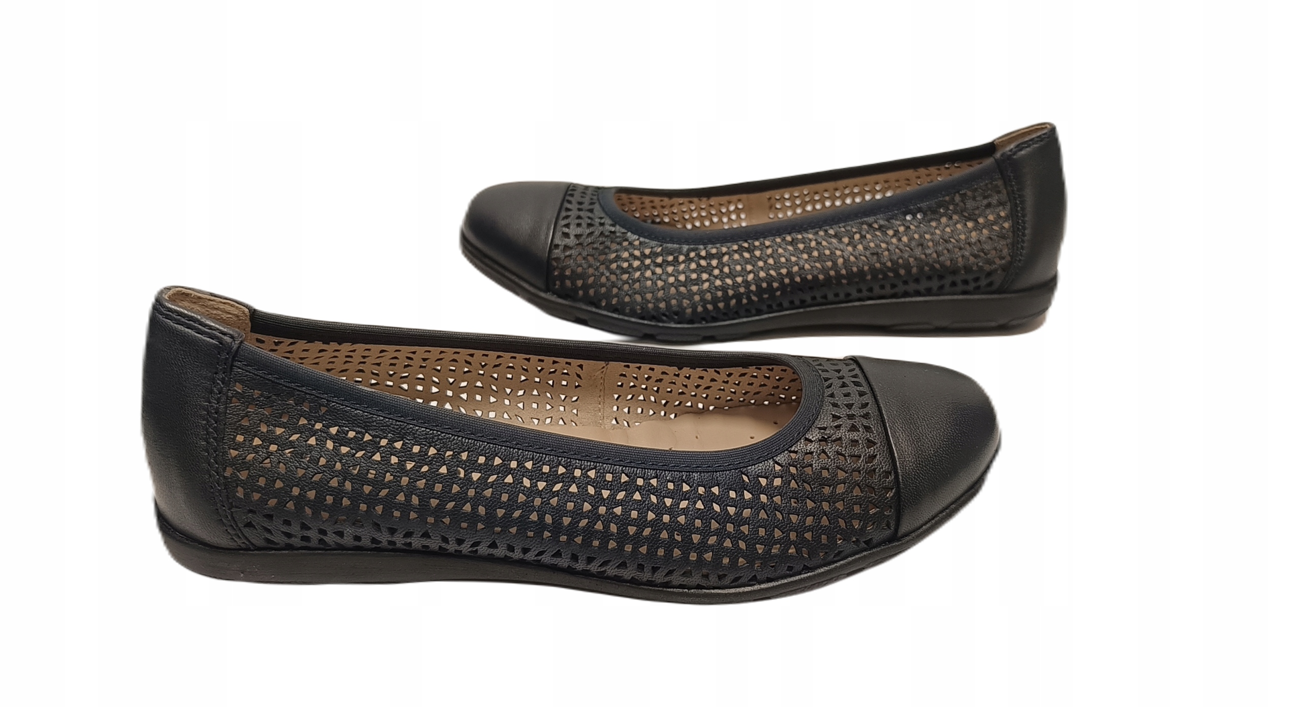 Prolamované baleríny Caprice kůže-komfort 22151-42 814 námořnická modrá r37