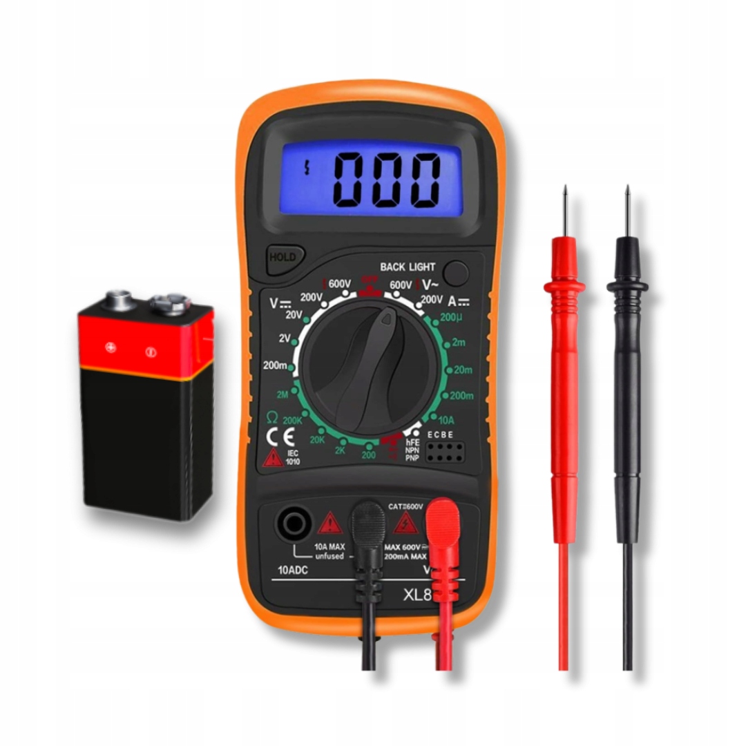 MULTIMETR MIERNIK ELEKTRYCZNY CYFROWY TESTER NAPIĘCIA PRĄDU ekran LCD
