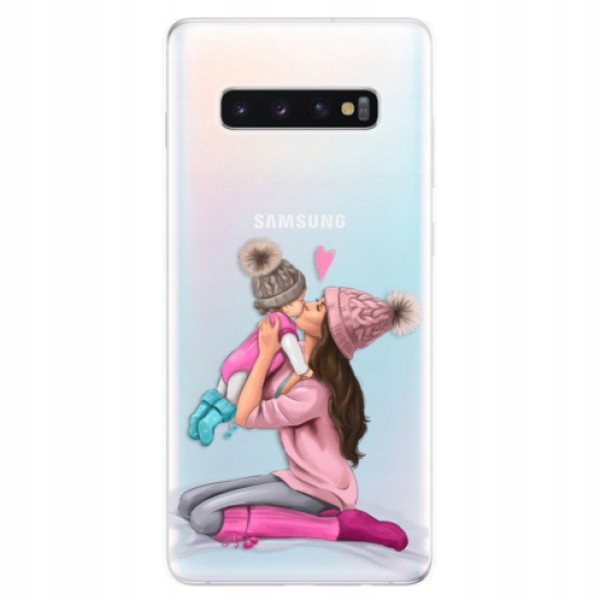 Etui silikonowe Kissing Mom Brunette and Girl Samsung Galaxy S10+