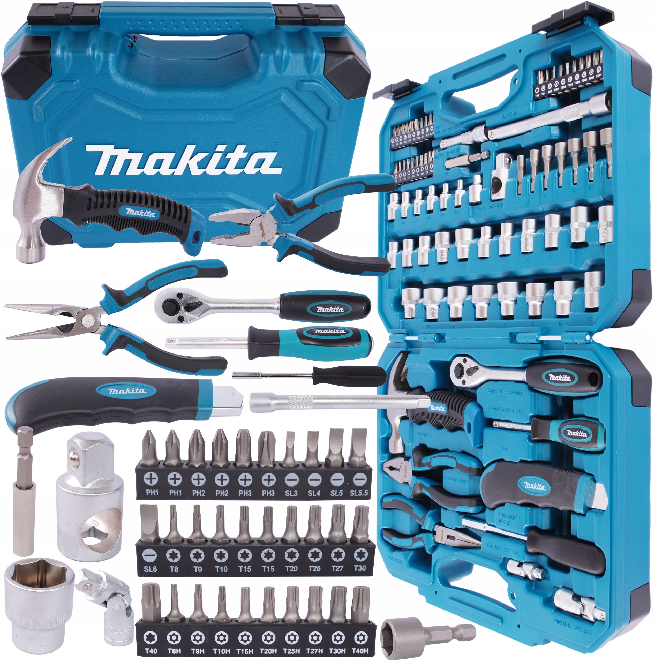 Makita E-10899 Zestaw akcesoriów i narzędzi ręcznych 76 elementów