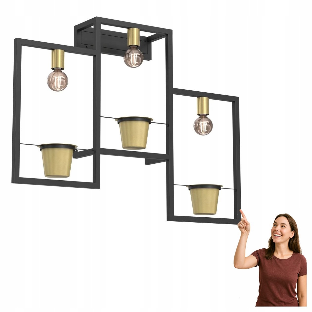 Nástenná lampa s tromi kvetináčmi Flores 5367 Luminex