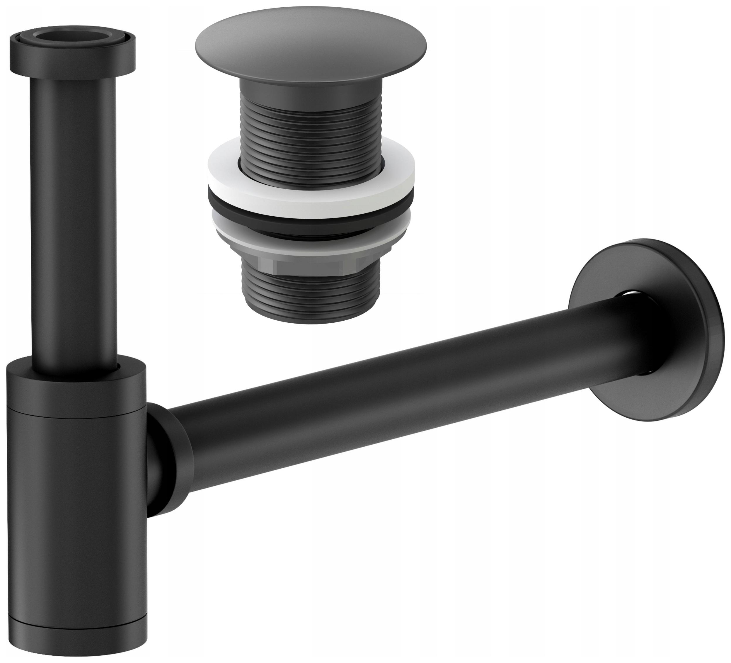 Sifón Umývadlový Čierny Mosadzný+klik Klak Bp, Nastaviteľný, Odolný