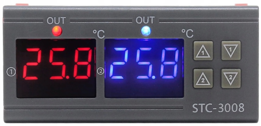 CYFROWY DWUKANAŁOWY TERMOSTAT STC-3008 2x SONDA