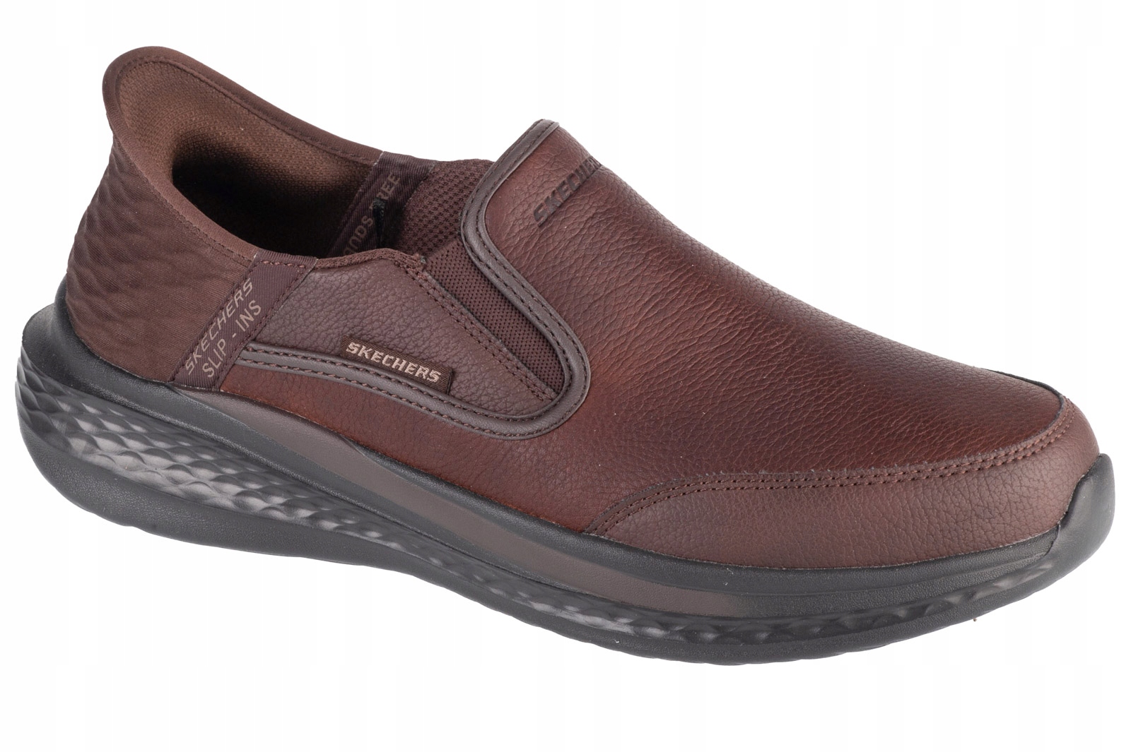 Skechers Slip-ins: Slade [40] Pánské kožené tenisky Hnědá