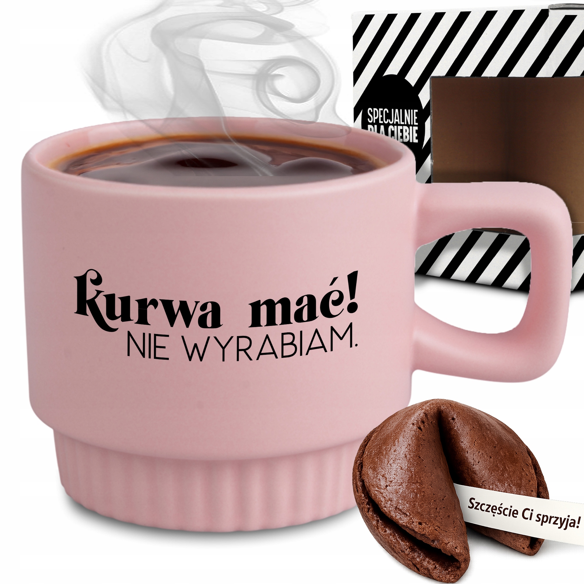 Ryhovaný Hrnček Ako Darček Do Práce V Kancelárii Ružová Ku*wa, Nevyrábam Veštenie