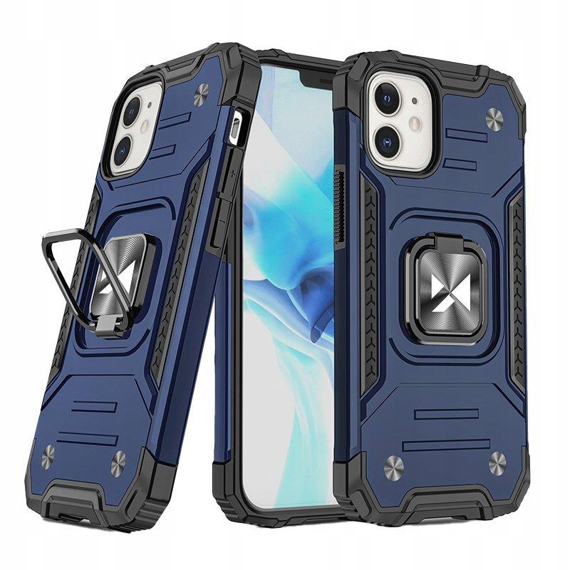 Etui pancerny do iPhone 14 Plus uchwyt magnetyczny Ring Armor niebieski
