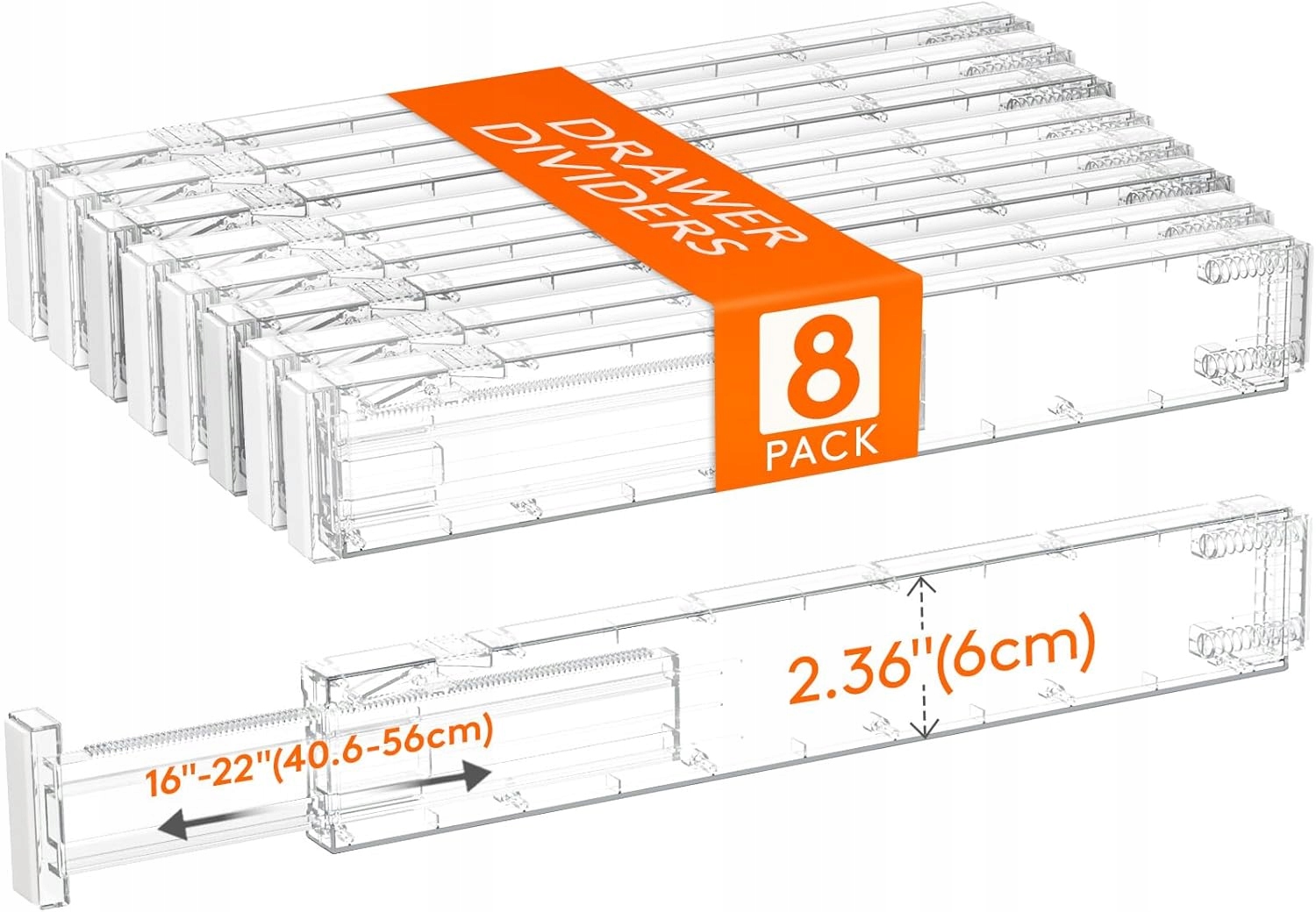 Regulovatelné Oddělovací Přihrádky Do Zásuvky Lifewit 8 Ks 40,6-55,9 cm