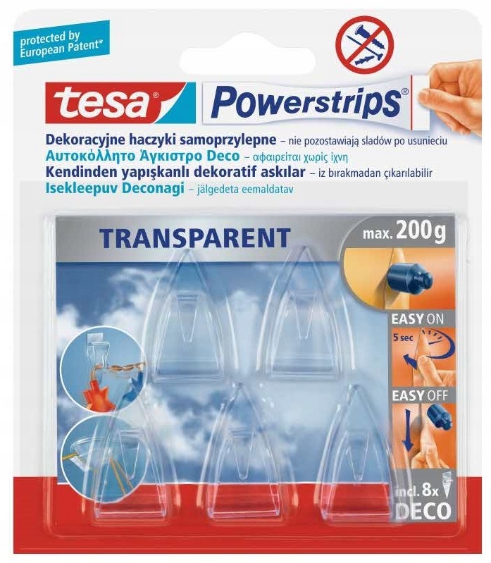 

Haczyk Tesa Powerstrips Przezroczysty 5 Szt
