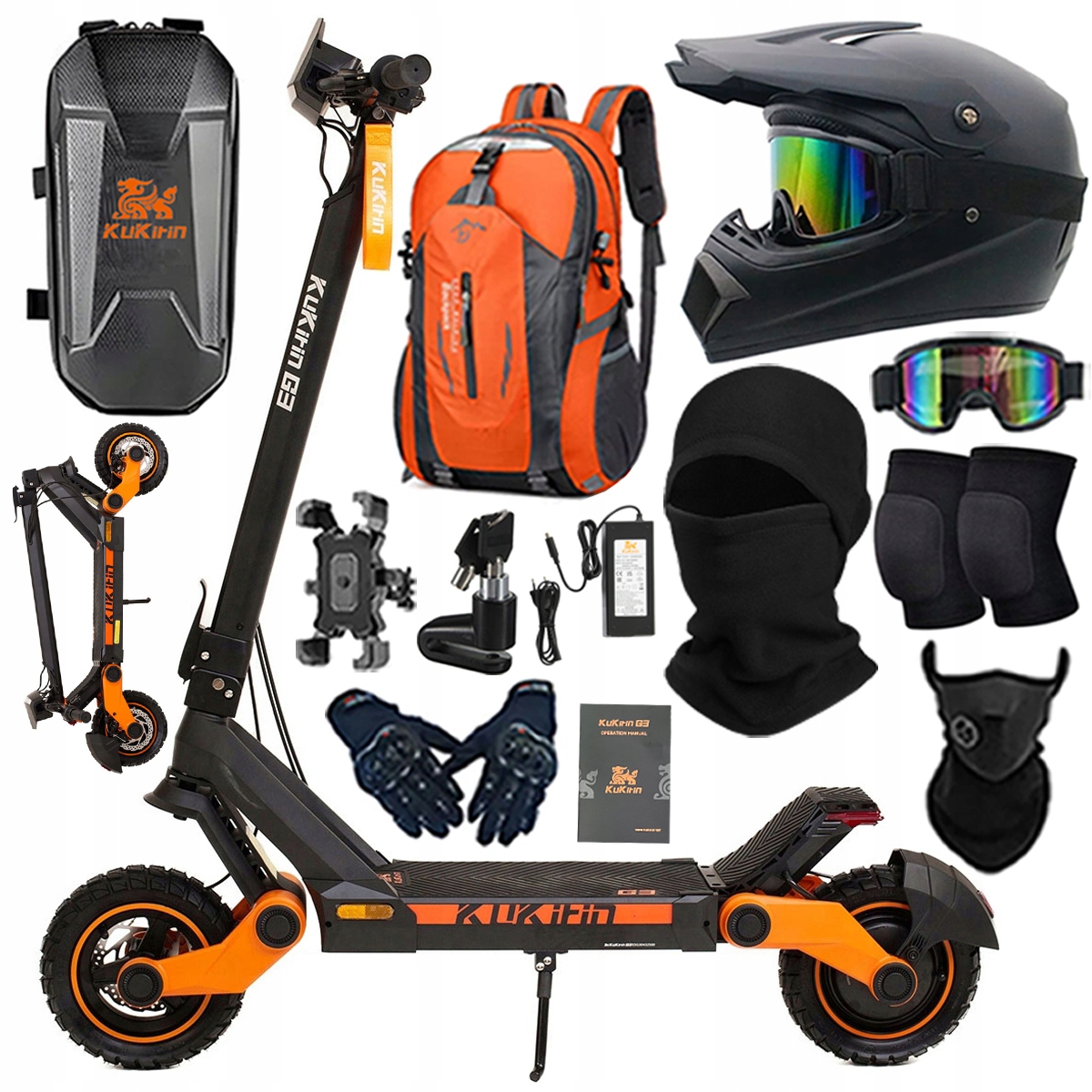 KuKirin G3 Składany Pojazd elektryczny dla dorosłyc 1200W 50km/h PL+Prezent