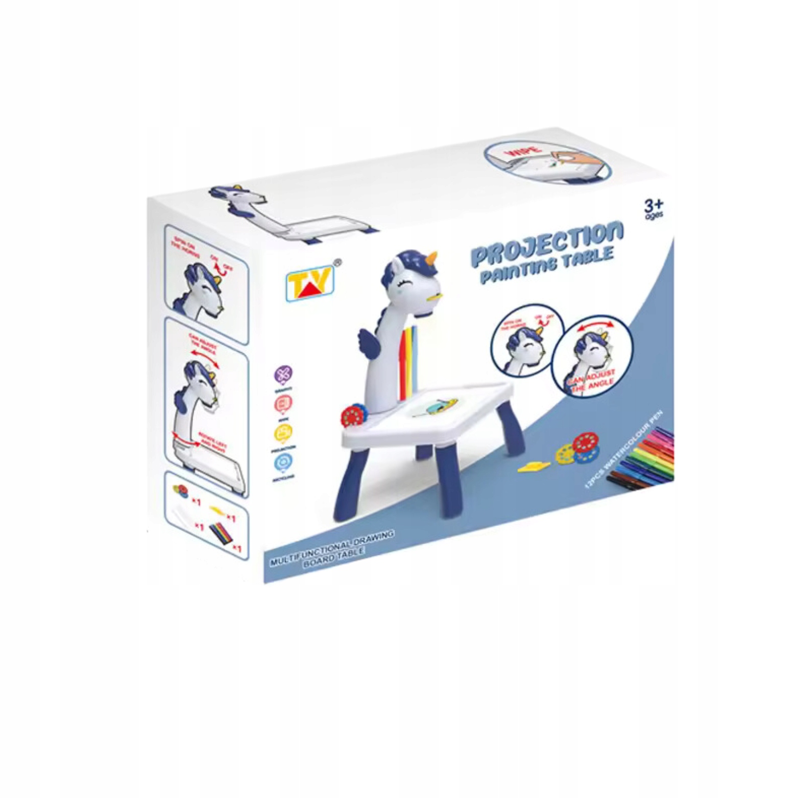 Projektor Do Nauki Rysowania Rzutnik Jednorożec Stolik Flamastry Slajdy Płeć chłopcy dziewczynki