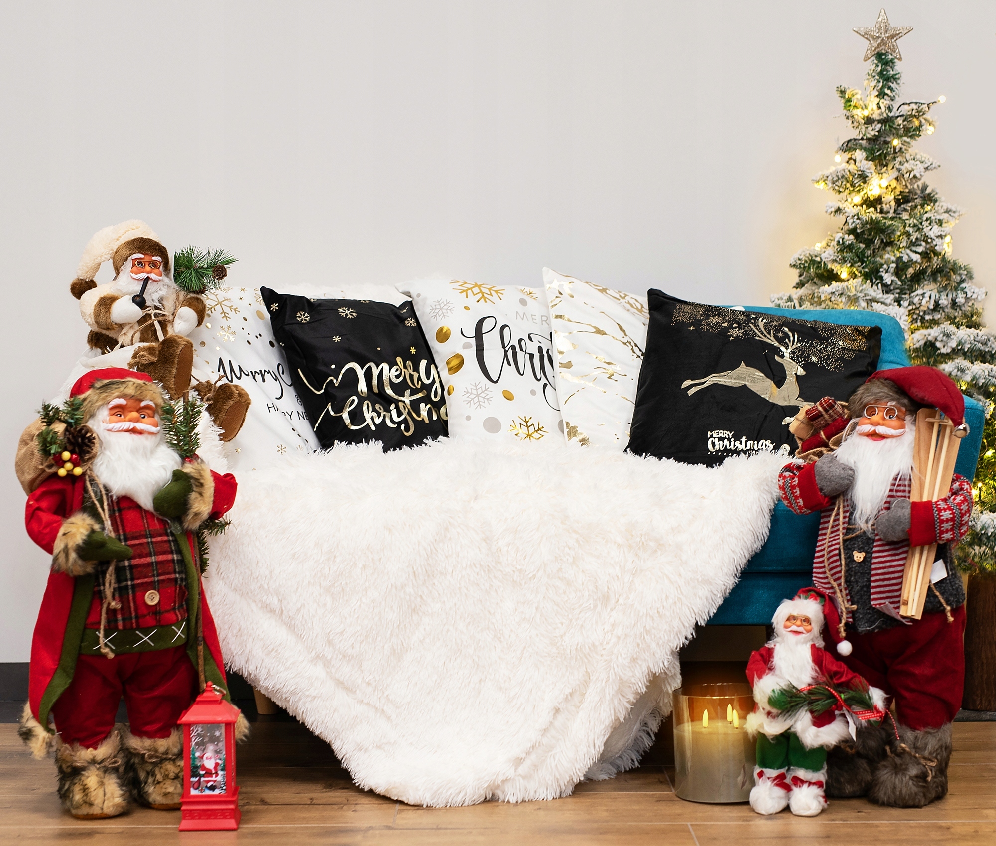 FIGURKA ŚWIĘTY MIKOŁAJ BEŻOWY OZDOBA PREZENT 44 CM Kod producenta CHR-08901