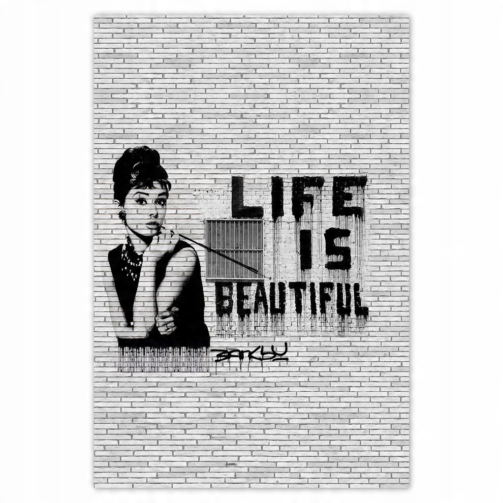 

Plakat Naklejka 40x60 Banksy Life is beautiful