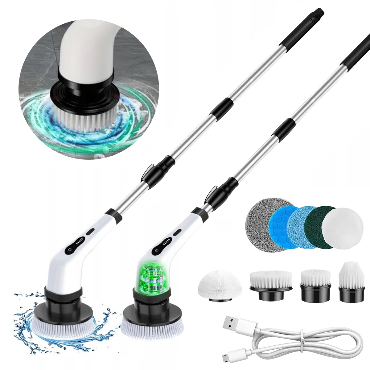 Elektrický Kartáč Výkonný Rotační Kartáč Na Čištění Podlah 9V1