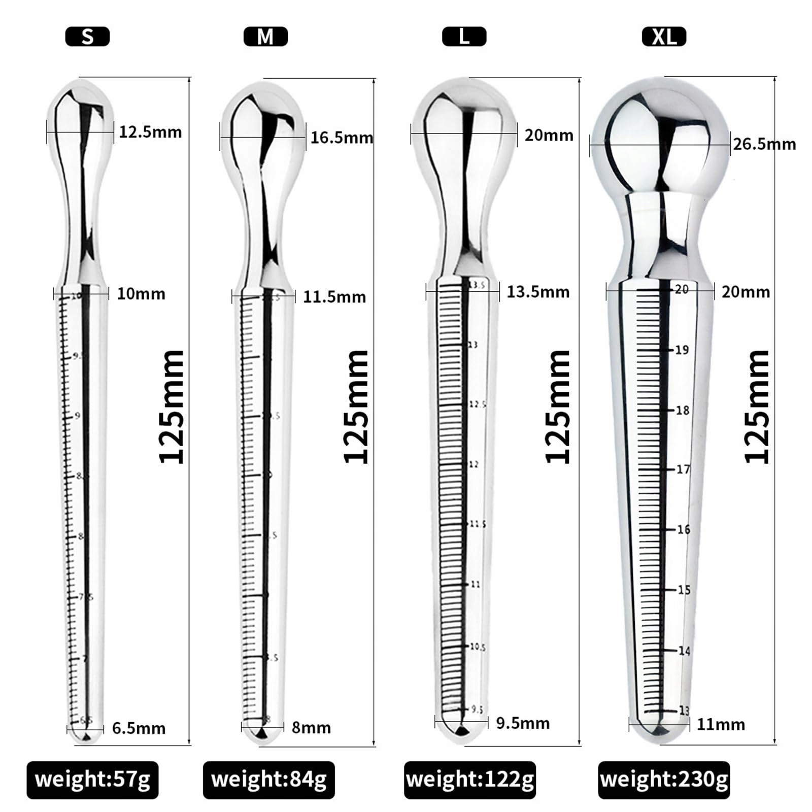 EDELSTAHL Metalowy Dilator Penisowy Do Stymulacji Uretralnej Dla Mężczyzn — miniatura 3