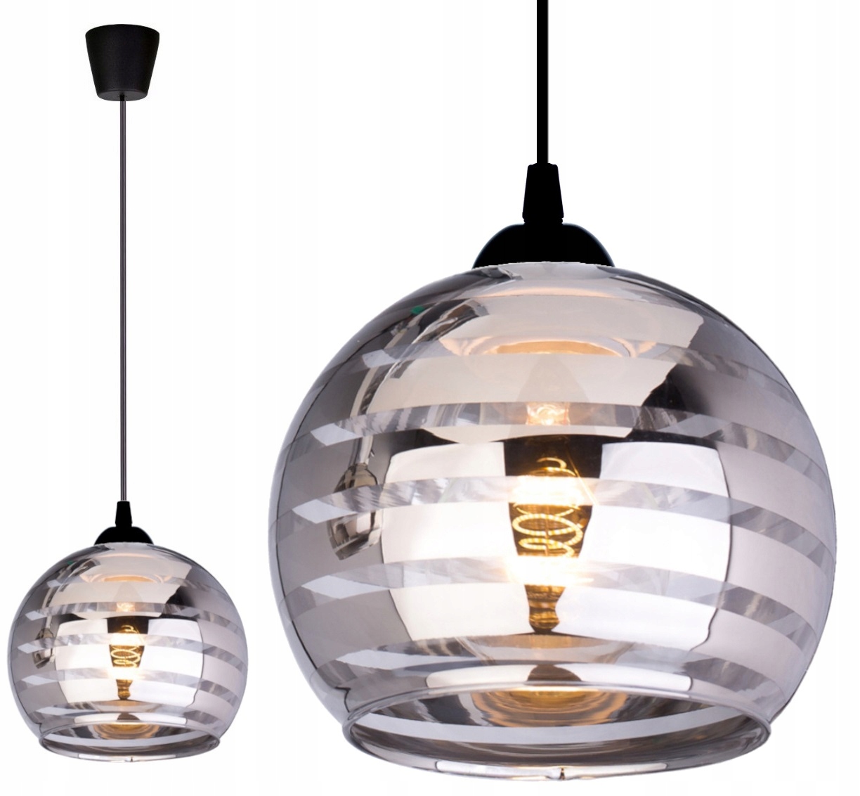 

Szklana Lampa Wisząca Sufitowa Żyrandol Plafon Led
