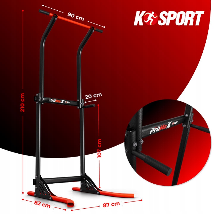 Poręcze do ćwiczeń brzucha dipów drążek do podciągania stacjonarny K-SPORT Model MFX004