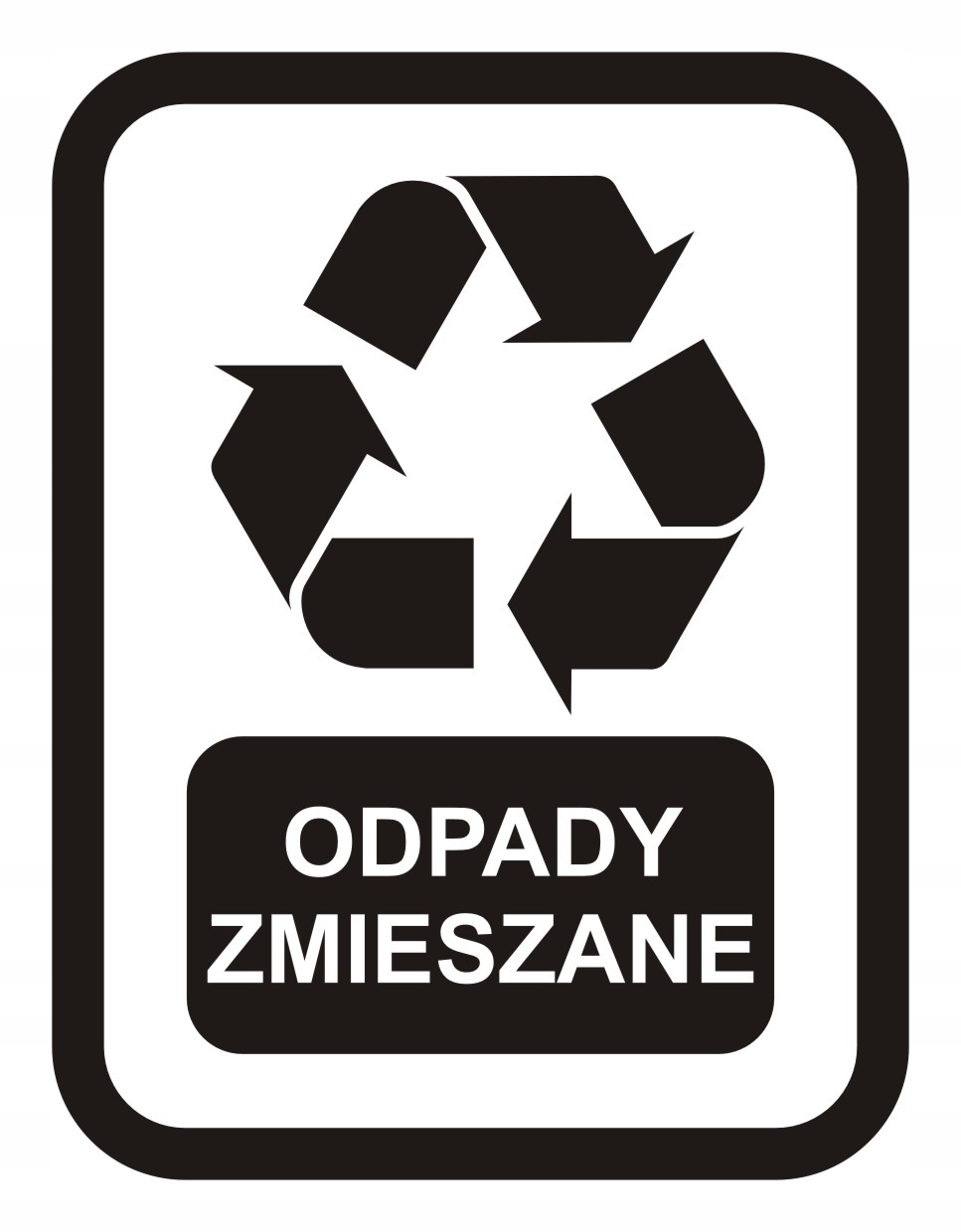 NAKLEJKA NA KOSZE NA ŚMIECI ZMIESZANE 20x15