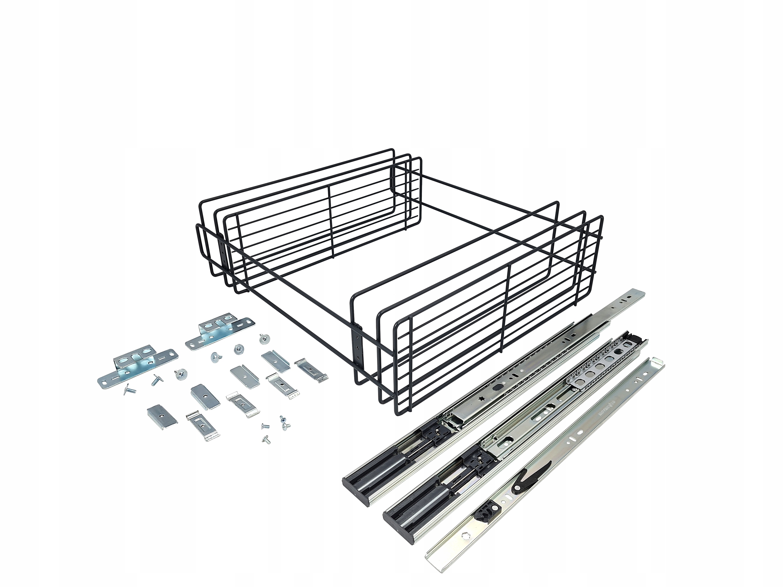 KOSZ CARGO DWUPOZIOMOWY 200mm CICHY DOMYK GRAFIT Głębokość mebla 45 cm
