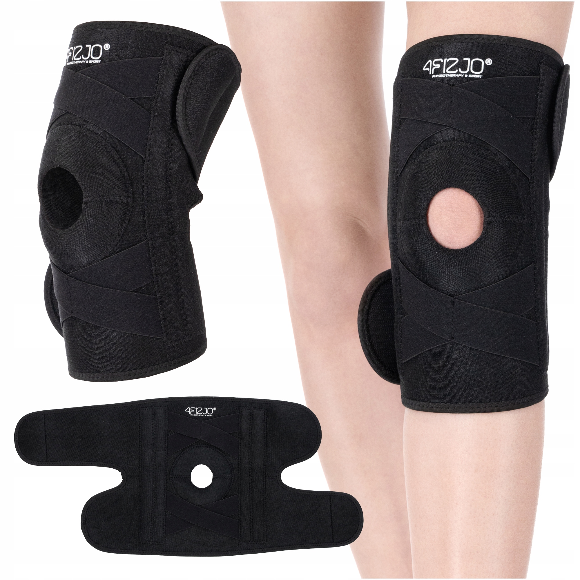 Orteza Stawu Kolanowego Długa Ze Stabilizacją Rzepki Stabilizator Opaska