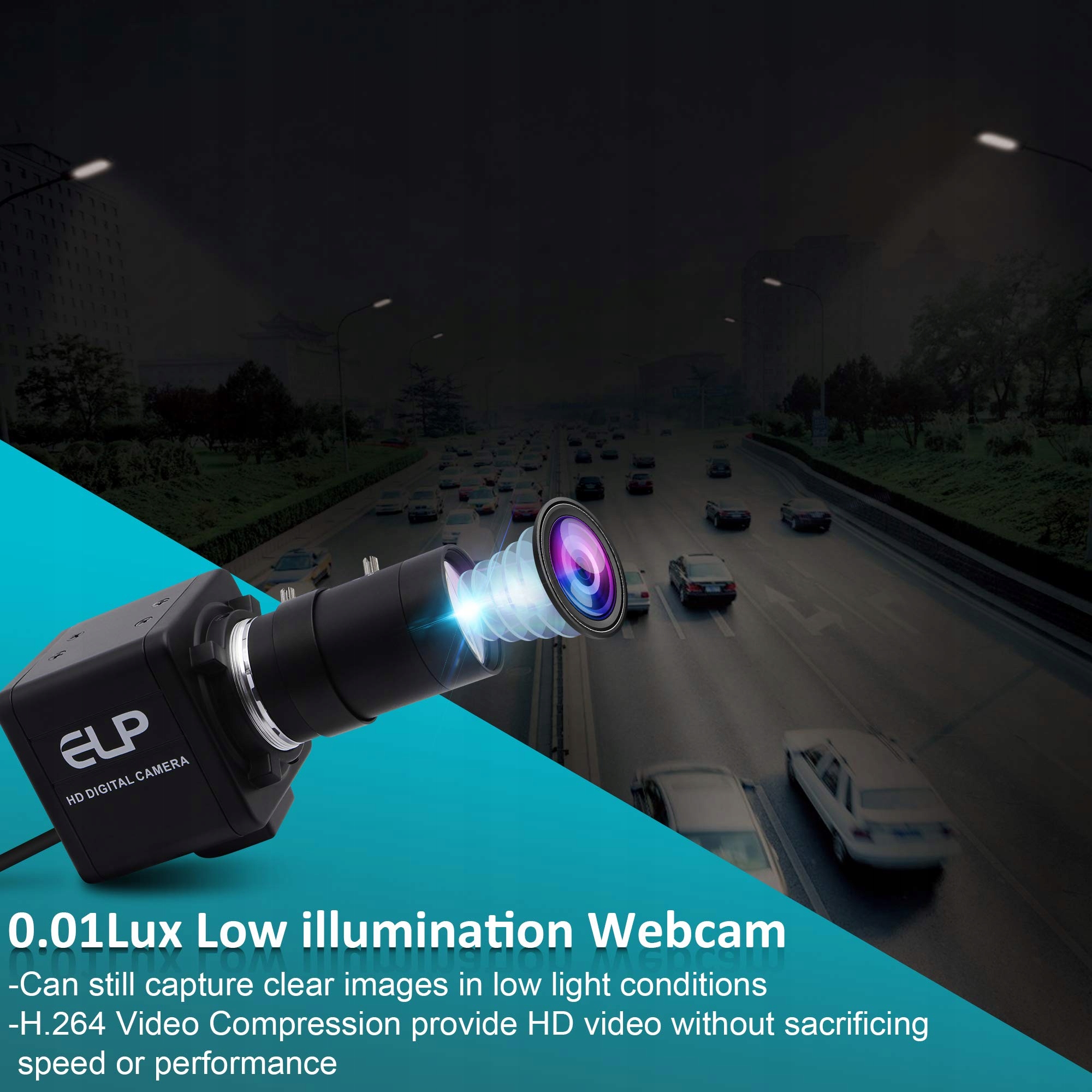 ELP Kamera FHD 1080P Zoom Ogniskowa 5-50mm USB — miniatura 2