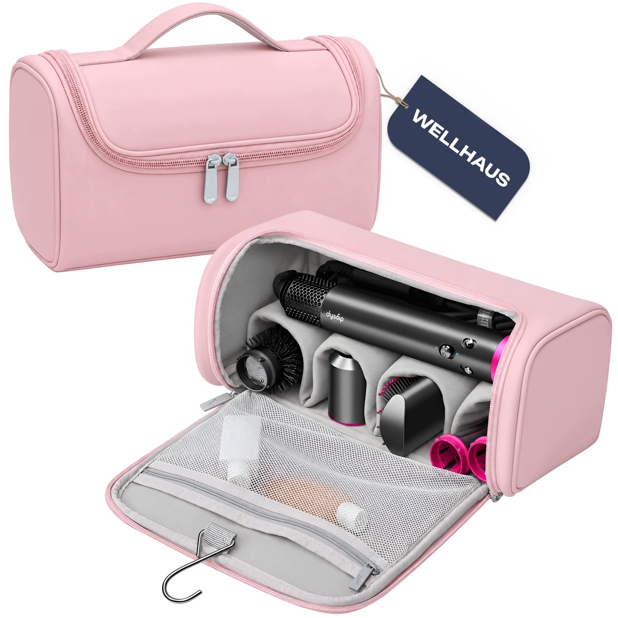 Etui Torba Na Suszarki I Akcesoria Dyson Organizer Podróżny Różowy Wellhaus
