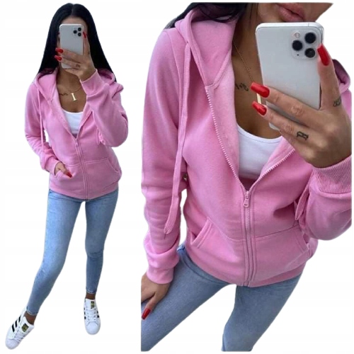 

Bluza rozpinana z kapturem XL Kolor Cukierkowy Róż