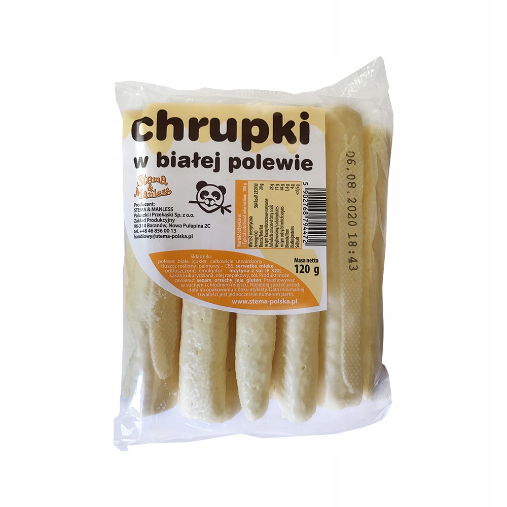 Kukuřičné křupky v polevě z bílé čokolády 120 g Sada: 10 ks