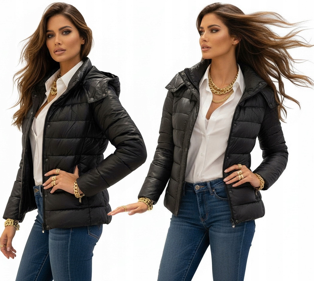 Kurtka damska ocieplana lekka zgrabna połysk satynowy #22075 M