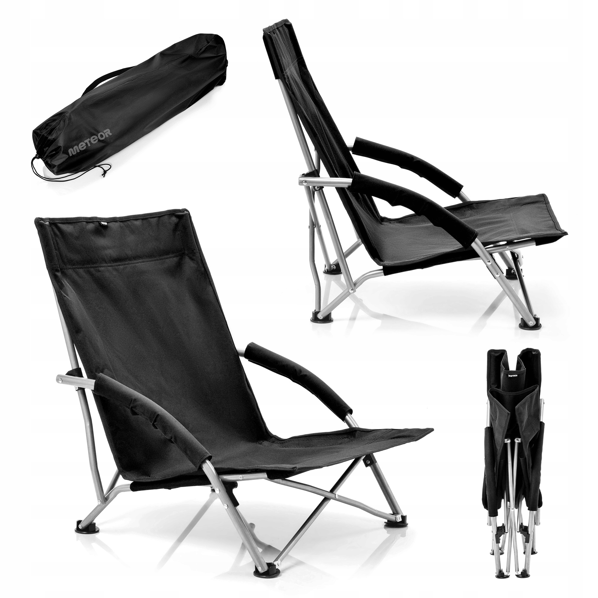 Leżak Plażowy Turystyczny Stalowy Meteor Coast z pokrowcem składany mocny