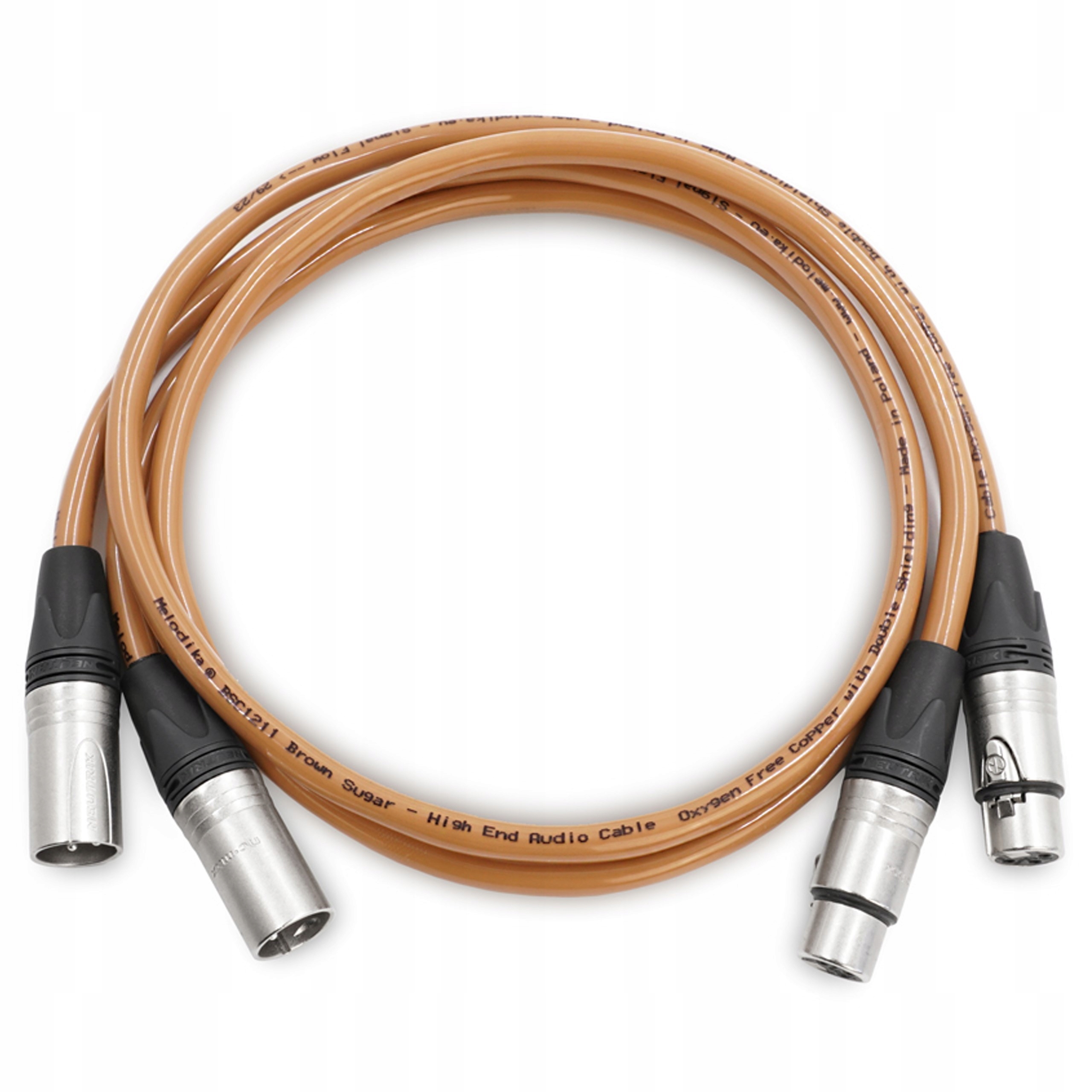 Kabel Interkonekt 2 x Xlr 2x Xlr Hi-end Melodika Brown Sugar BS2X10 1m