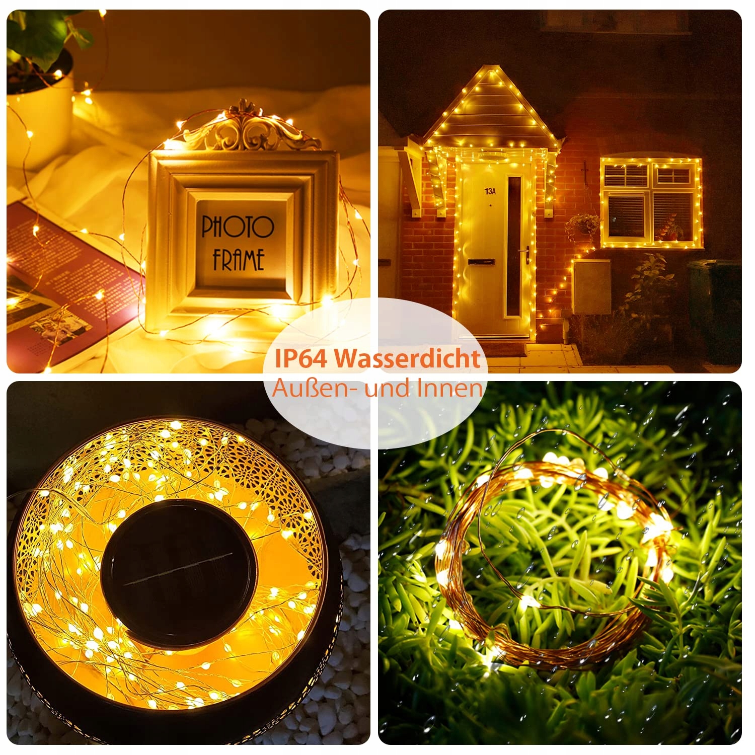 GCSTNN Zestaw 2x 5M 50 LED Lampki Solarne IP65 Ogród Balkon Drzewka — miniatura 2