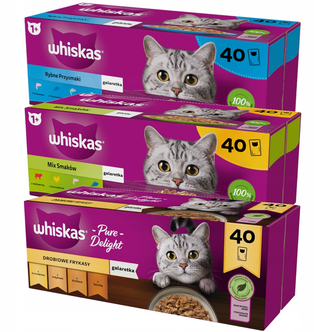Levně Whiskas Adult 120x85g Mokré Krmivo Pro Kočky Mix Chutí v želé