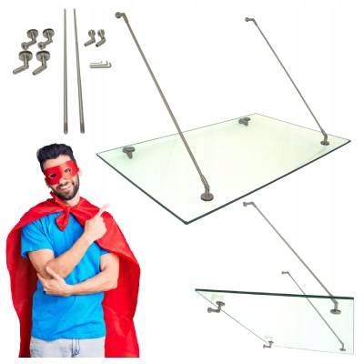 DASZEK DRZWI WEJŚCIOWE SZKLANY PROSTY ZADASZENIE 150X90 DASZKI DASZEK DRZWI