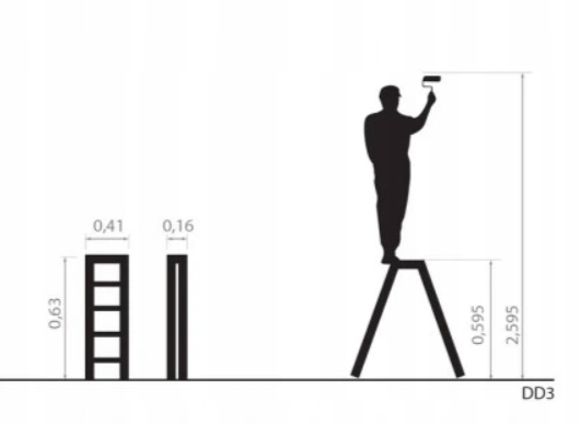 DRABINA ALUMINIOWA DRABEST DWUSTRONNA 3 STOPNIE Marka DRABEST