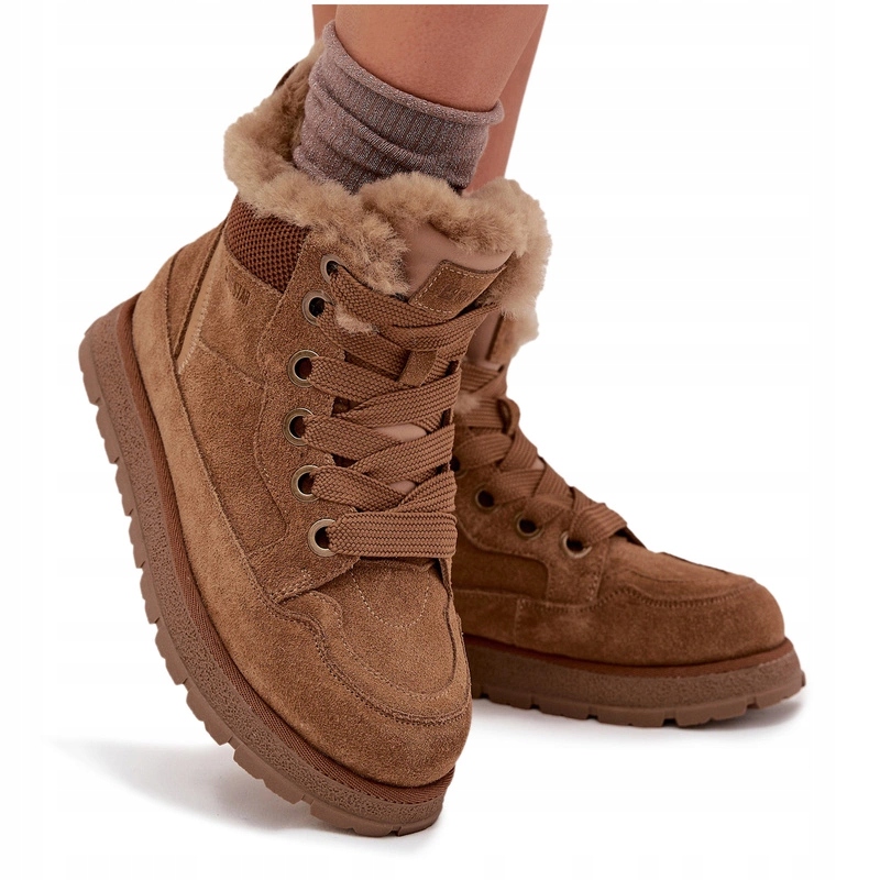 Semišové Sněhule S Kožíškem Big Star SS274370 Camel 36