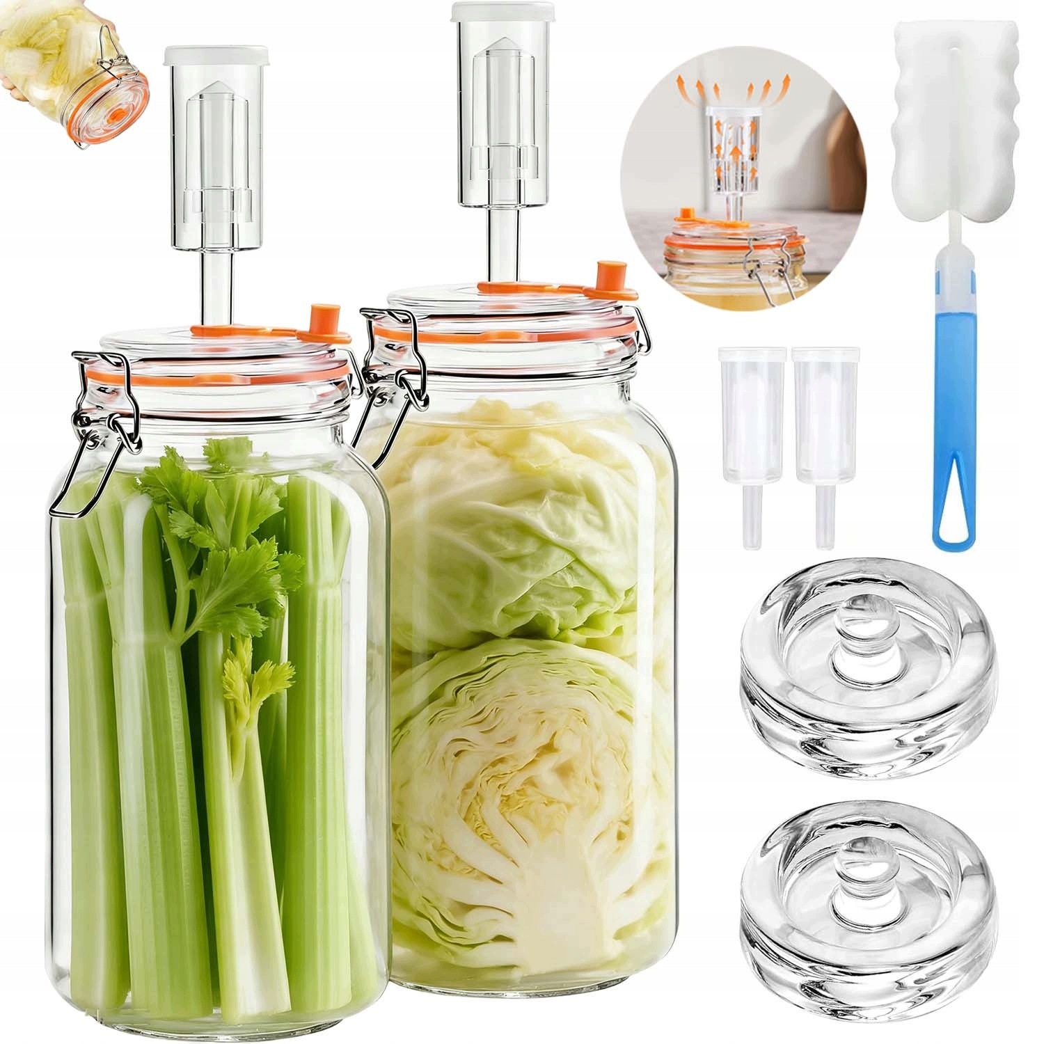 Fermentační Nádoba 2 L, Kbelík S Víkem, Sada Pro Skladování, Vzduchotěsná
