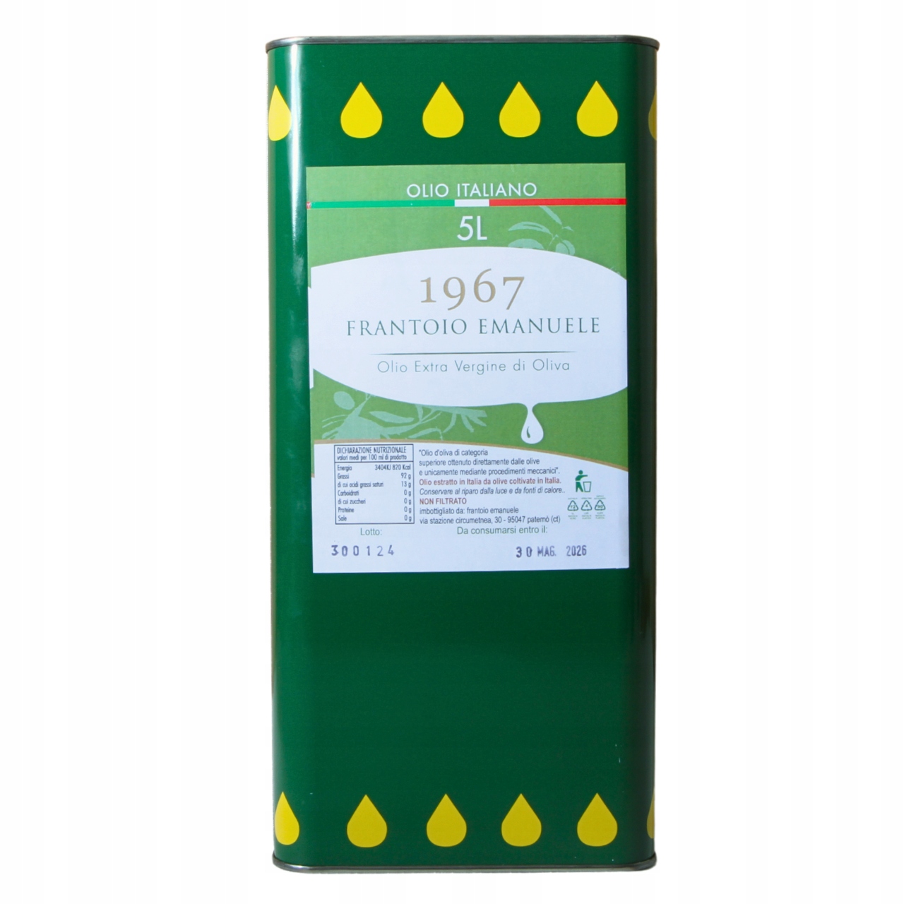 Frantoio Emanuele oliwa extra vergine puszka 5L Włochy Sycylia