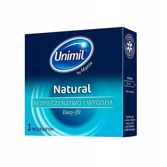 

Unimil Natural, prezerwatywy lateksowe, 3 szt.