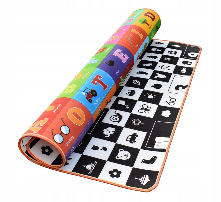 

Dwustronna Mata Edukacyjna 180x180cm Polskie Słowa