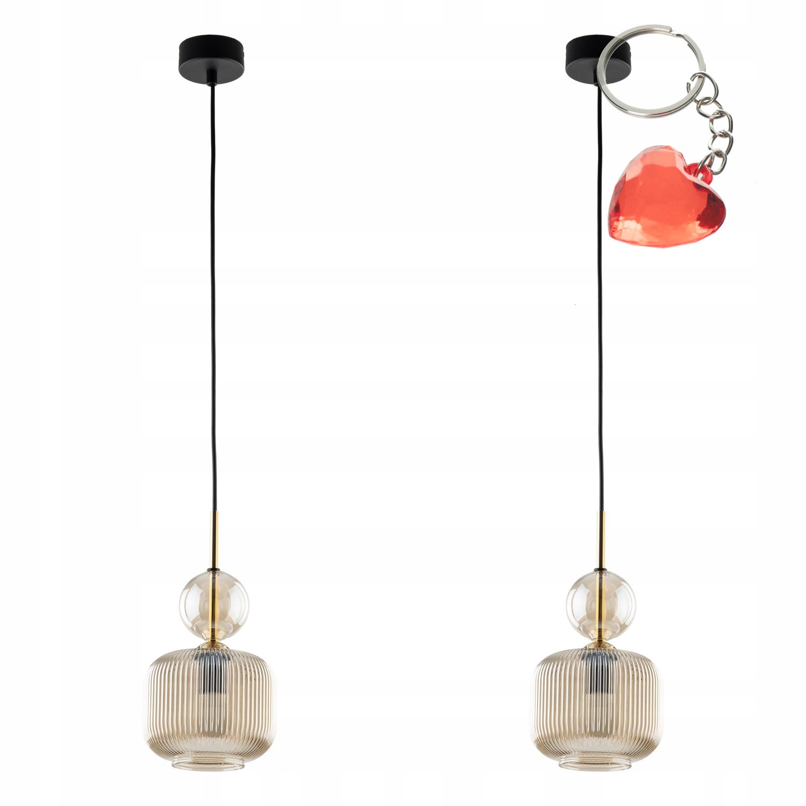 Tk Lighting Sada 2x Závěsná lampa Sophia Cognac 11038