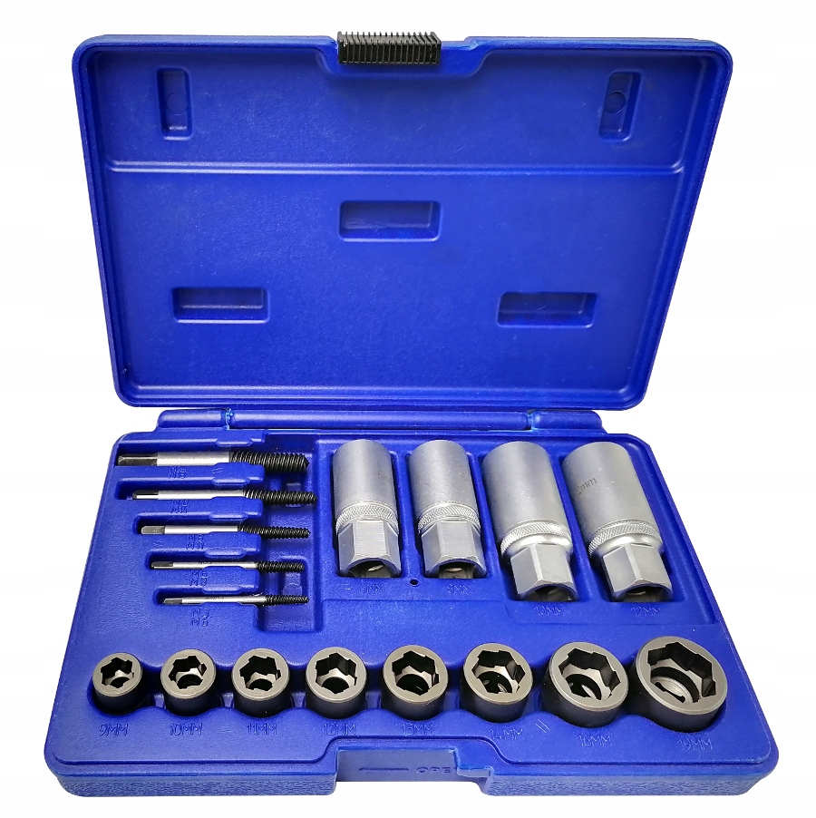 Nasadki Wykrętaki Do Obrobionych Urwanych Śrub Szpilek Nakrętek Zestaw 17El