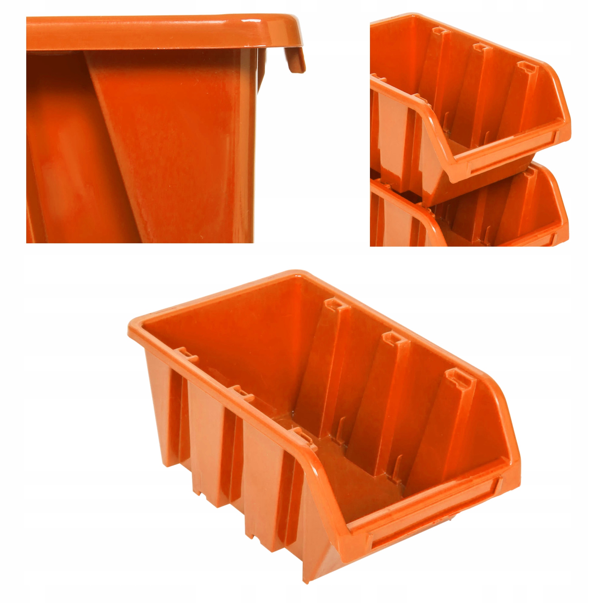 100 x Plastová přepravka box do garáže 120x195x90mm Oranžová