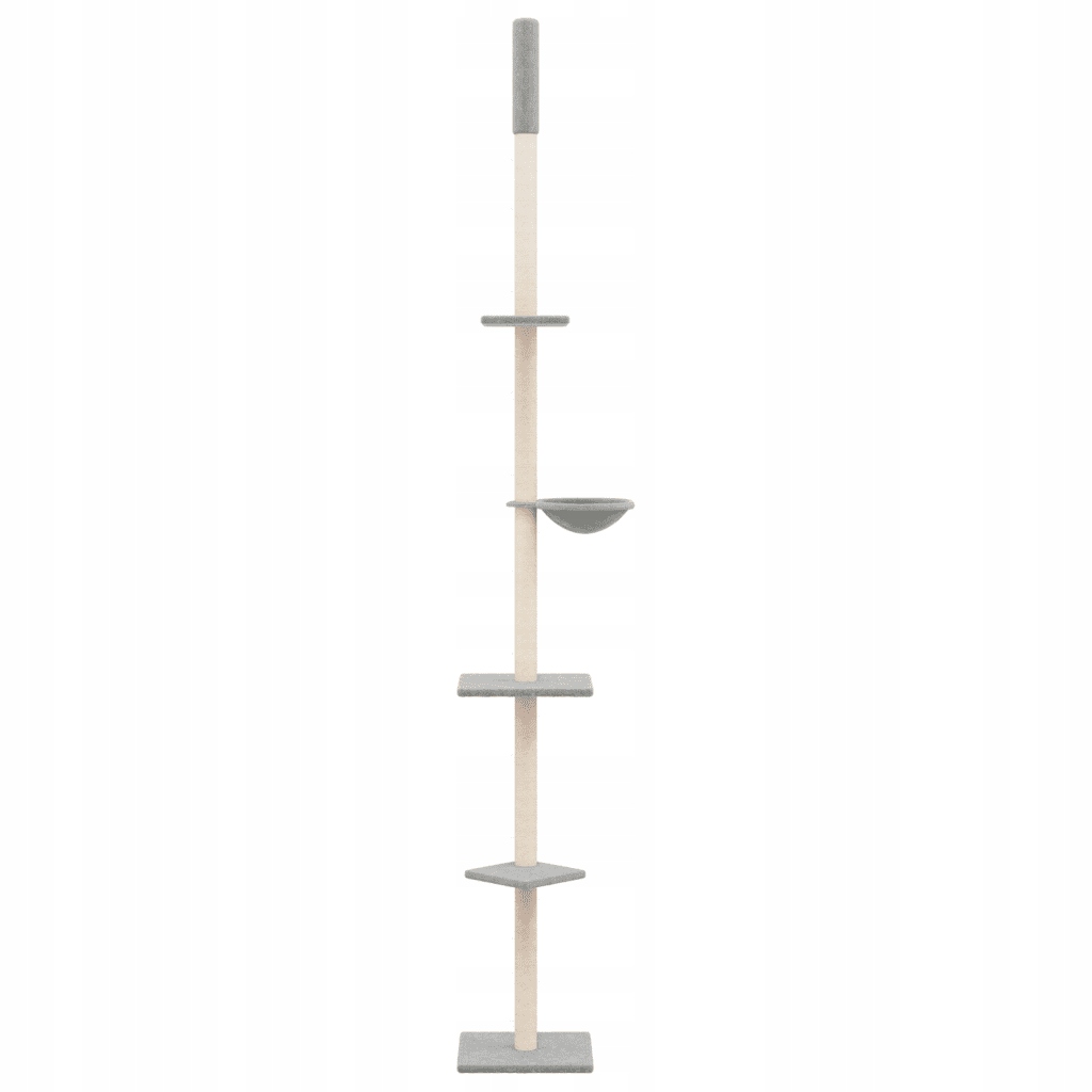 Levně Stromek pro kočky, ke stropu, světle šedý, 263,5-289,5 cm
