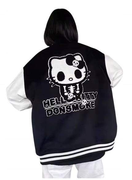 Dámská Mikina, baseballová bunda Hello Kitty Kawaii Harajuku XL