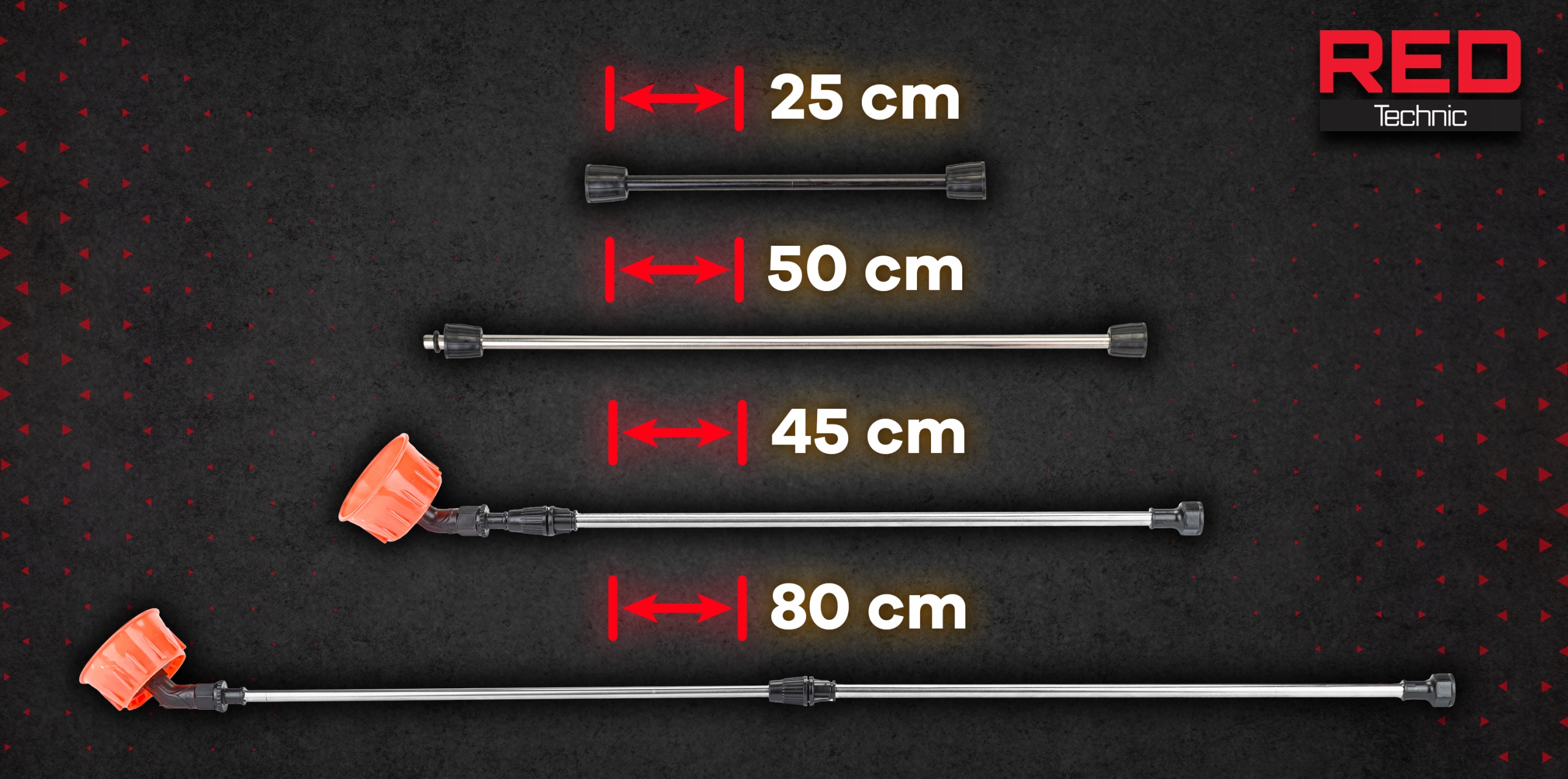 OPRYSKIWACZ AKUMULATOROWY ELEKTRYCZNY 20L PLECAKOWY RED TECHNIC 4 DYSZE Ciśnienie max 4.5 bar