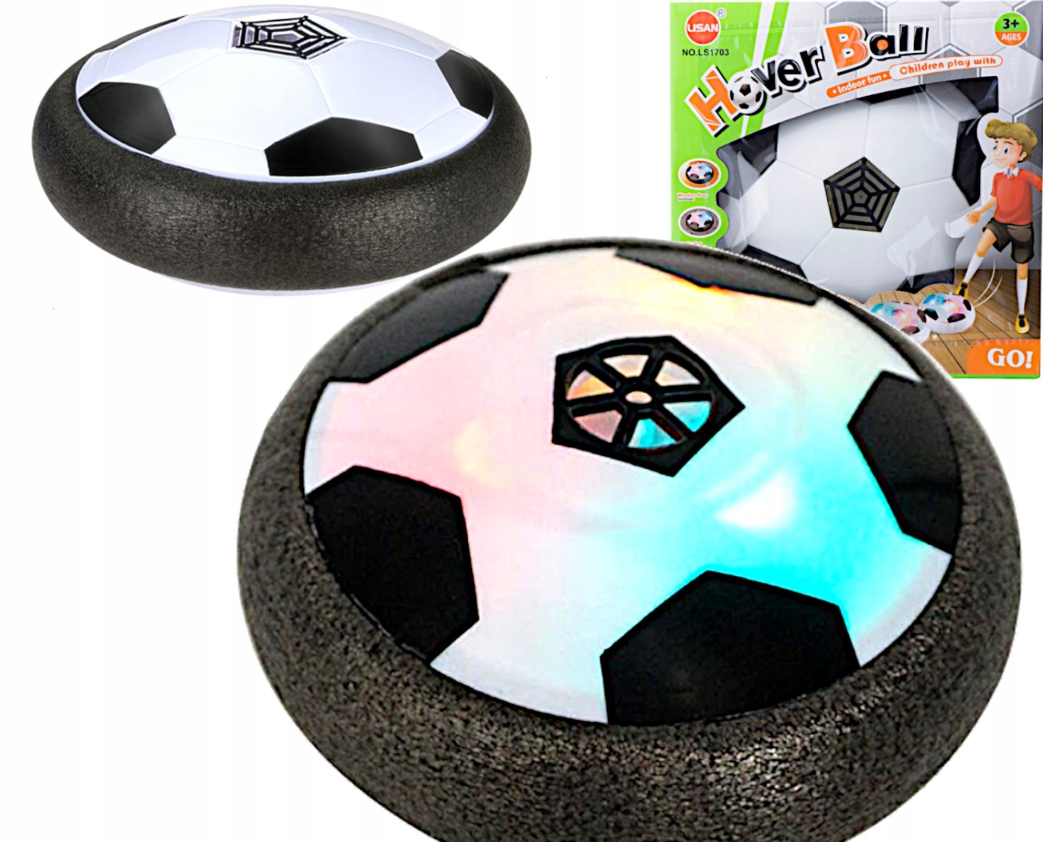 LATAJĄCA PIŁKA NOŻNA AIR POWER LED ŚWIECĄCA HOVERBALL