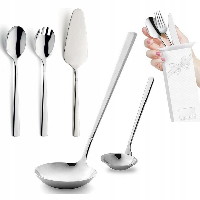 AMEFA 29 SZTUĆCE DAKOTA KOMPLET 24 + 5 SERWISOWE ZUPY SOSU CIASTA 6 OSÓB Marka Amefa