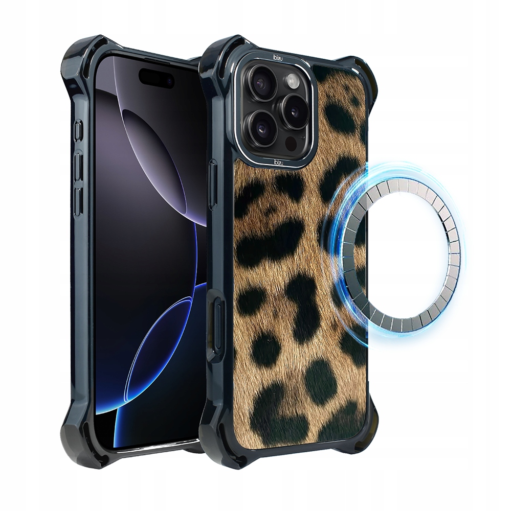 Pouzdro pro iPhone 16 Pro, Ibizu DropGuard Ultra s MagSafe, Leopard
